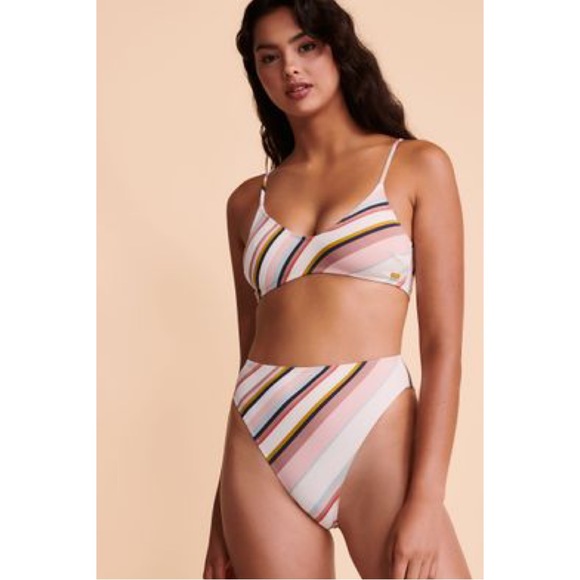 🔆 Roxy PT Beach Classics High Waist High Leg Bikini Bottom - Picture 2 of 10